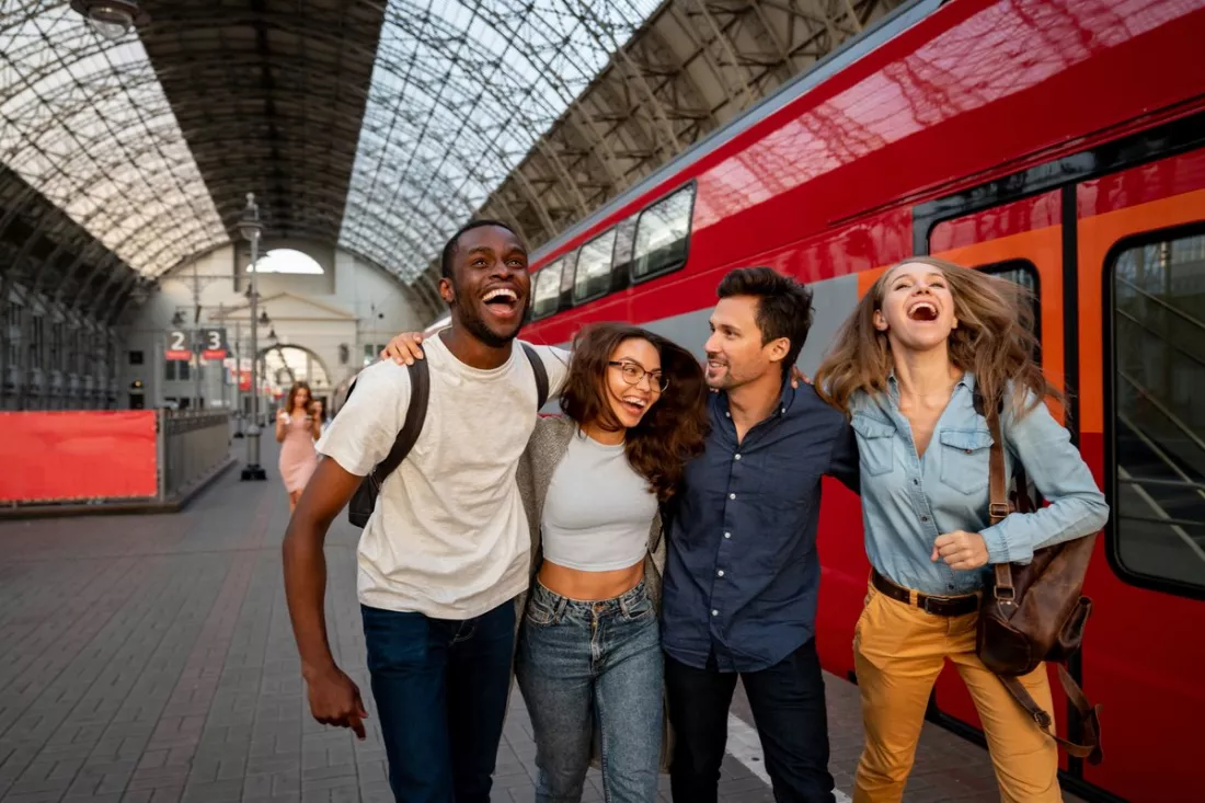 Viajar en tren por Europa con amigos